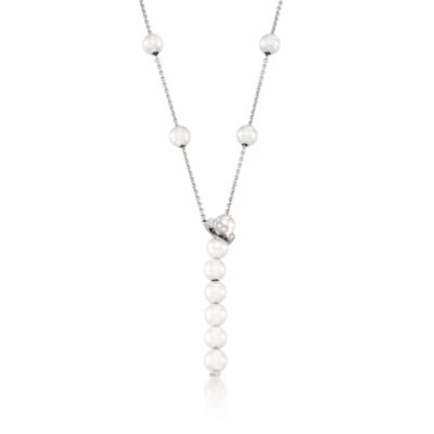 Mikimoto Special Edition Akoya "Pearl in Motion" Necklace and Earring Set in 18kt White Gold. 19" &mdash; Alt Image 3