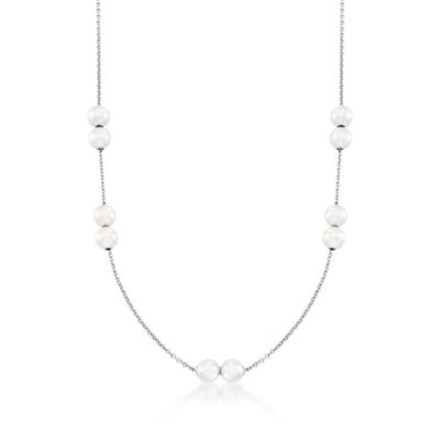 Mikimoto Special Edition Akoya "Pearl in Motion" Necklace and Earring Set in 18kt White Gold. 19" &mdash; Alt Image 5