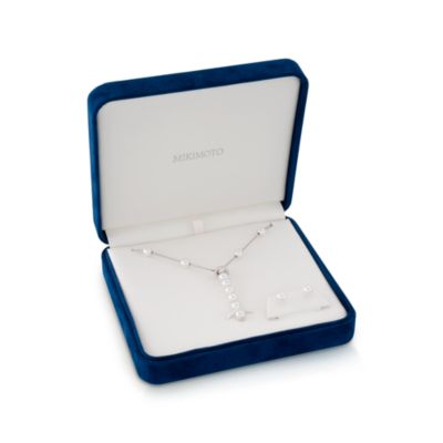 Mikimoto Special Edition Akoya "Pearl in Motion" Necklace and Earring Set in 18kt White Gold. 19" &mdash; Alt Image 7