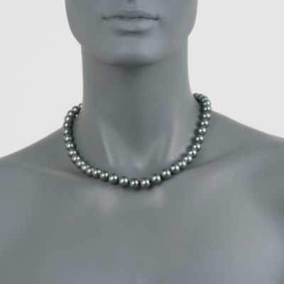 Mikimoto Special Edition Black South Sea Pearl Earring and Necklace Set With 18kt White Gold. 17" &mdash; Alt Image 2