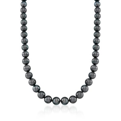 Mikimoto Special Edition Black South Sea Pearl Earring and Necklace Set With 18kt White Gold. 17" &mdash; Alt Image 3