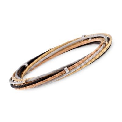 Charriol "Classique" Multi-Strand Bracelet in 18kt Gold and Stainless. 7" &mdash; Alt Image 1
