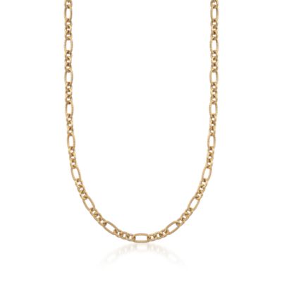 Italian 18kt Over Sterling Mixed-Link Necklace &mdash; Alt Image 1