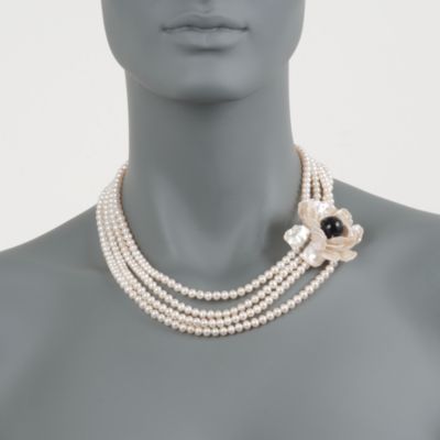 5-5.5mm Cultured Pearl Necklace With Keshi Pearl in Sterling Silver. 17 &mdash; Alt Image 2