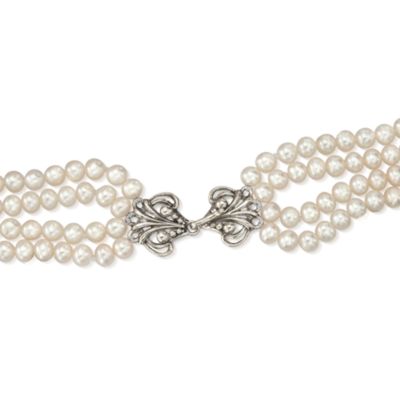 5-5.5mm Cultured Pearl Necklace With Keshi Pearl in Sterling Silver. 17 &mdash; Alt Image 3