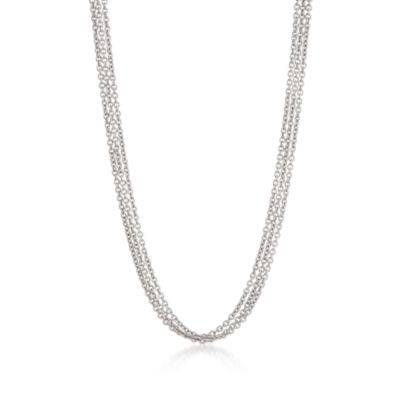 Italian Sterling Silver Triple-Strand Necklace. 16" &mdash; Alt Image 1