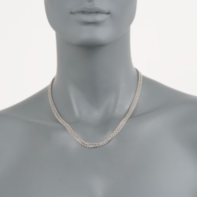 Italian Sterling Silver Triple-Strand Necklace. 16" &mdash; Alt Image 2