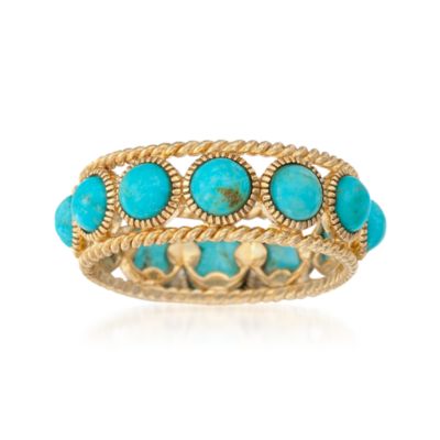 Turquoise Ring in 14kt Gold Over Sterling Silver &mdash; Alt Image 1