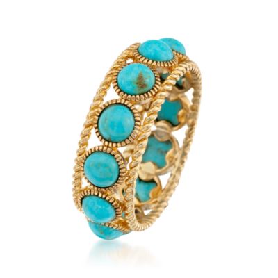 Turquoise Ring in 14kt Gold Over Sterling Silver &mdash; Alt Image 3