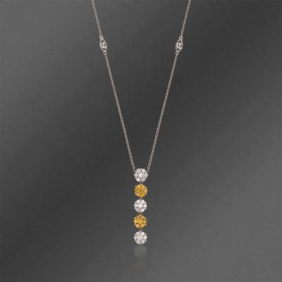 Charriol .78 ct. t.w. White and Yellow Diamond Necklace in 18kt Two-Tone Gold. 17" &mdash; Alt Image 1