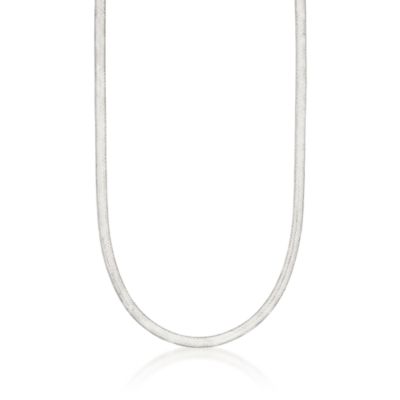 Italian 14kt White Gold Mesh Necklace &mdash; Alt Image 1