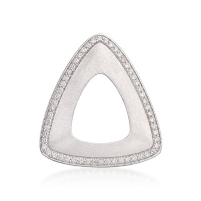Triangular 1.00 ct. t.w. CZ Pendant in Sterling Silver. Pendant &mdash; Alt Image 1