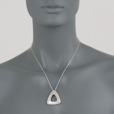 Triangular 1.00 ct. t.w. CZ Pendant in Sterling Silver. Pendant &mdash; Alt Image 2