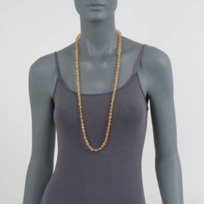 400.00 ct. t.w. Citrine Bead Necklace in 14kt Yellow Gold. 36" &mdash; Alt Image 2