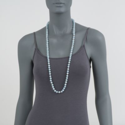 400.00 ct. t.w. Aquamarine Bead Necklace in 14kt Yellow Gold. 36" &mdash; Alt Image 2