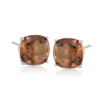 7.55 ct. t.w. Brown Quartz Stud Earrings In Sterling Silver &mdash; Alt Image 1