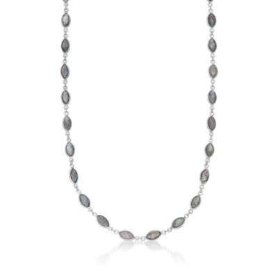 Gray Labradorite Necklace in Sterling Silver. 20" &mdash; Alt Image 1