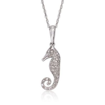 .25 ct. t.w. Seahorse Pendant Necklace In Sterling Silver. 18" &mdash; Alt Image 1