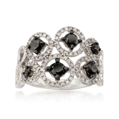 1.00 ct. t.w. Black and White Diamond Ring in Sterling Silver &mdash; Alt Image 1
