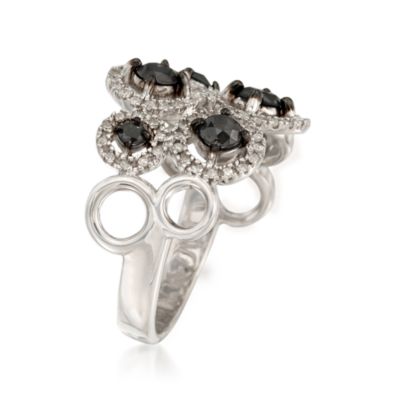 1.00 ct. t.w. Black and White Diamond Ring in Sterling Silver &mdash; Alt Image 3