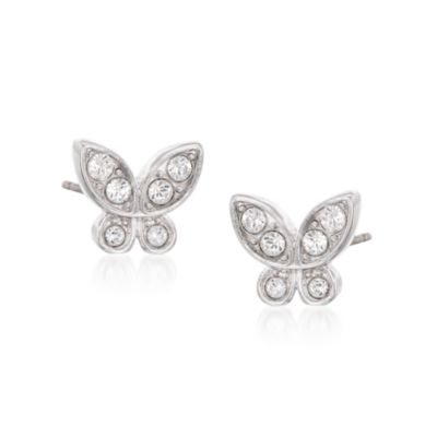 Swarovski Crystal Butterfly "Nightingale" Stud Earrings. Stud Earrings &mdash; Alt Image 1