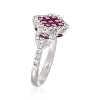 Gregg Ruth .73 ct. t.w. Ruby and .55 ct. t.w. Diamond Ring in 18kt White Gold. Size 6.5 &mdash; Alt Image 3