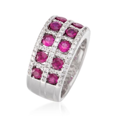 Gregg Ruth 1.82 ct. t.w. Ruby and .79 ct. t.w. Diamond Ring in 18kt White Gold. Size 6.5 &mdash; Alt Image 3