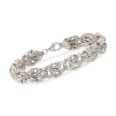 Italian Sterling Silver Rosette Bracelet. 7.5" &mdash; Alt Image 1