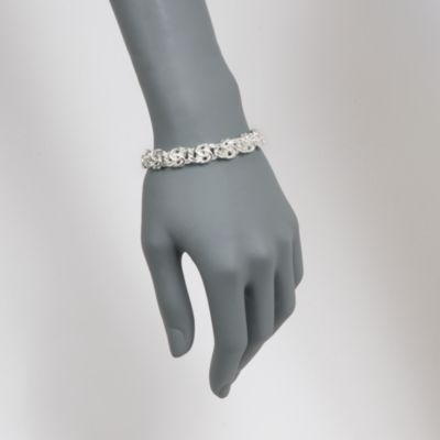 Italian Sterling Silver Rosette Bracelet. 7.5" &mdash; Alt Image 2