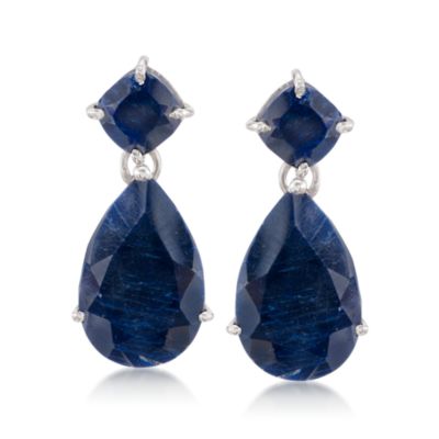 26.50 ct. t.w. Sapphire Earrings in Sterling Silver &mdash; Alt Image 1