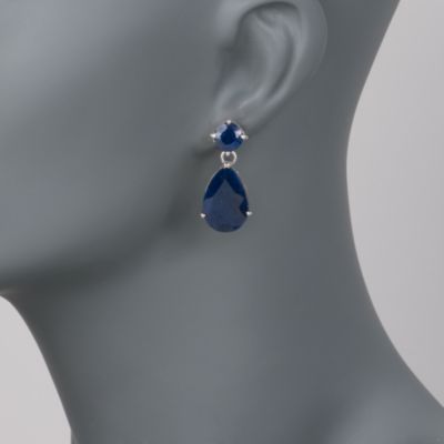 26.50 ct. t.w. Sapphire Earrings in Sterling Silver &mdash; Alt Image 2