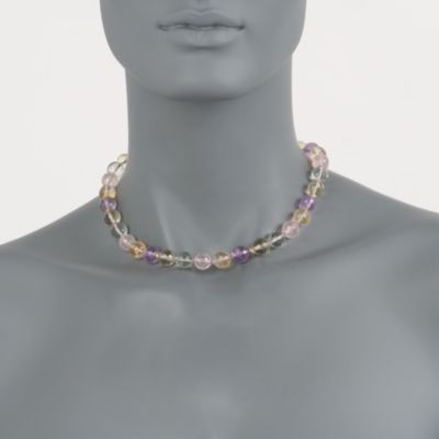 210.00 ct. t.w. Multi-Gemstone Bead Necklace In 14kt Yellow Gold. 16" &mdash; Alt Image 2