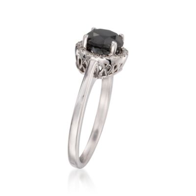 2.00 Carat Black and White Diamond Ring in Sterling Silver &mdash; Alt Image 3