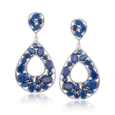 16.85 ct. t.w. Sapphire Earrings in Sterling Silver &mdash; Alt Image 1