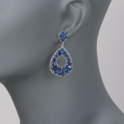 16.85 ct. t.w. Sapphire Earrings in Sterling Silver &mdash; Alt Image 2
