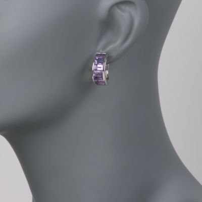 8.40 ct. t.w. Amethyst Hoop Earrings in Sterling Silver &mdash; Alt Image 2
