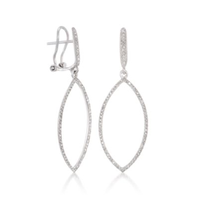 .53 ct. t.w. Diamond Marquise Earrings in 14kt White Gold &mdash; Alt Image 3