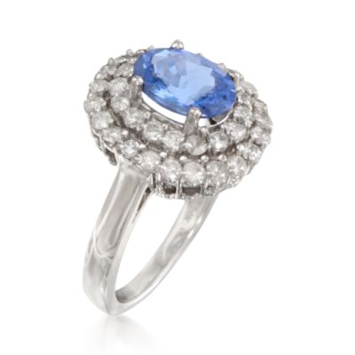 1.70 Carat Tanzanite and 1.00 ct. t.w. Diamond Ring in 14kt White Gold &mdash; Alt Image 3