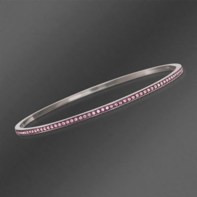 Swarovski Crystal "Ready" Rose Bangle Bracelet. 8" &mdash; Alt Image 1