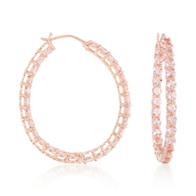 4.85 ct. t.w. Morganite In-And-Out Hoop Earrings in Rose Vermeil &mdash; Alt Image 1