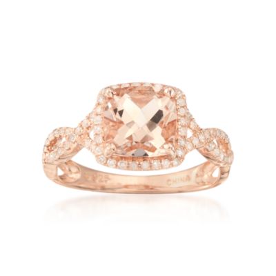 1.95 ct. t.w. Morganite Ring With .30 ct. t.w. Diamonds in Rose Vermeil &mdash; Alt Image 1