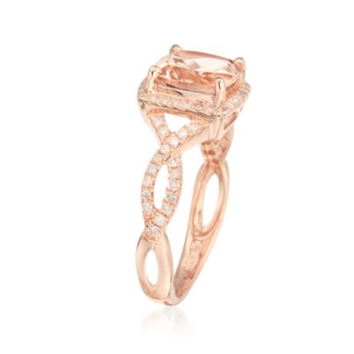 1.95 ct. t.w. Morganite Ring With .30 ct. t.w. Diamonds in Rose Vermeil &mdash; Alt Image 3