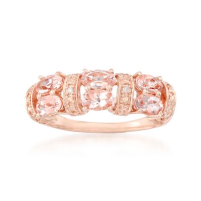 1.10 ct. t.w. Morganite Ring With Diamonds in Rose Vermeil &mdash; Alt Image 1