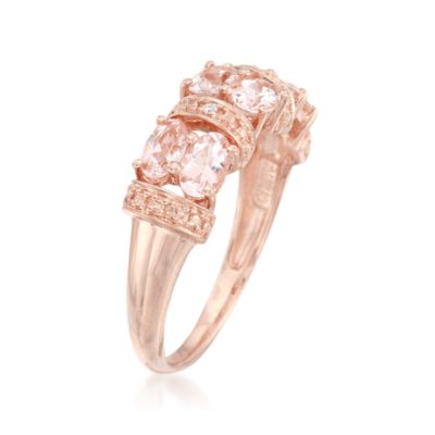 1.10 ct. t.w. Morganite Ring With Diamonds in Rose Vermeil &mdash; Alt Image 3