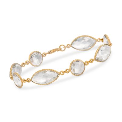 Rock Crystal Station Bracelet in 14kt Over Sterling &mdash; Alt Image 1