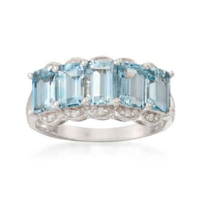 2.45 ct. t.w. Aquamarine Ring With Diamonds in Sterling Silver &mdash; Alt Image 1
