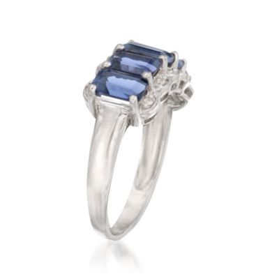 2.65 ct. t.w. Iolite Ring With Diamonds in Sterling Silver &mdash; Alt Image 3