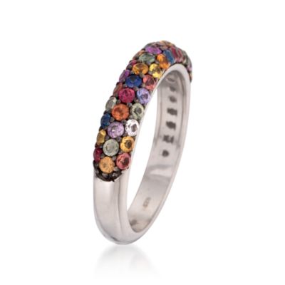 1.95 ct.T .W. Multicolored Sapphire Ring in Sterling Silver &mdash; Alt Image 3