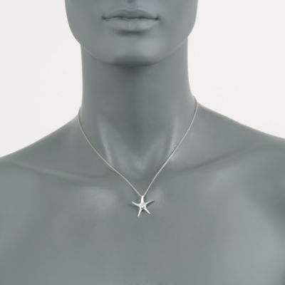 .25 Carat CZ Starfish Pendant Necklace in Sterling Silver. 16" &mdash; Alt Image 2