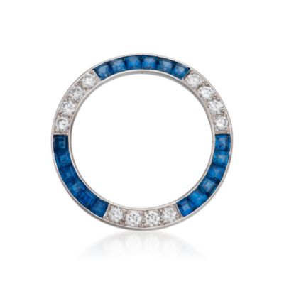 C. 1960 Vintage Tiffany Jewelry Sapphire and Diamond Circle of Eternity Pin in Platinum &mdash; Alt Image 1
